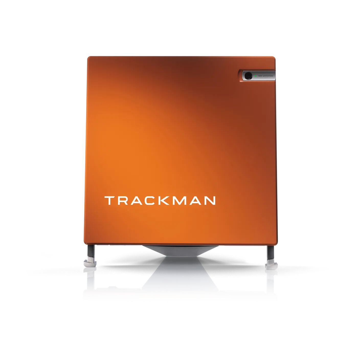 Premium golf launch monitor on a hitting mat